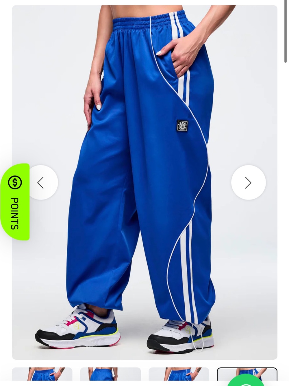 Zumba Fitness Royal Blue Track Joggers with White Stripes eastern flavor track